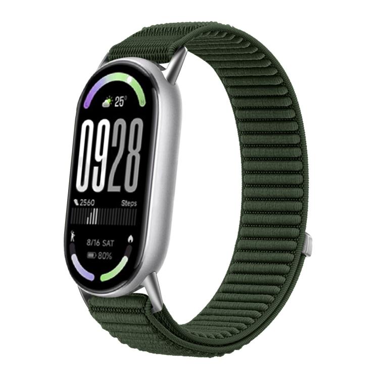 For Xiaomi Smart Band 10 / 9 / 8 xDfind Woven Nylon Hook And Loop Fastener Watch Band(Spruce Green) by xDfind