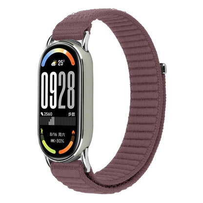 For Xiaomi Smart Band 10 / 9 / 8 xDfind Woven Nylon Hook And Loop Fastener Watch Band(Smoke Purple) by xDfind