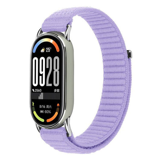 For Xiaomi Smart Band 10 / 9 / 8 xDfind Woven Nylon Hook And Loop Fastener Watch Band(Lilac) by xDfind