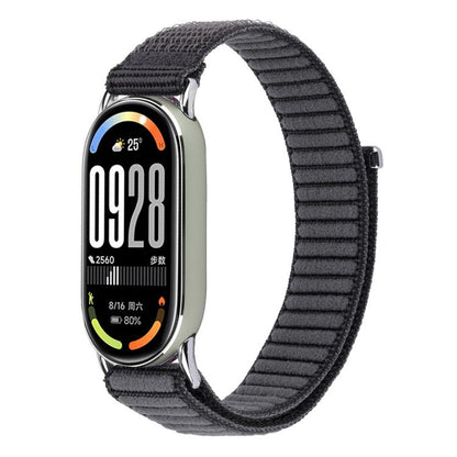 For Xiaomi Smart Band 10 / 9 / 8 xDfind Woven Nylon Hook And Loop Fastener Watch Band(Charcoal Grey) by xDfind