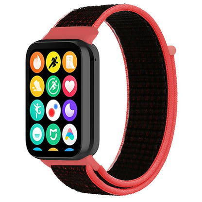 For Xiaomi Band 9 Pro/8 Pro/Redmi Watch 6/5/4 xDfind Nylon Hook and Loop Fastener Watch Band(Red Black) by xDfind