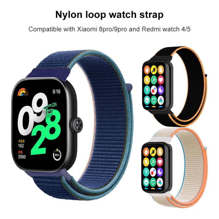 For Xiaomi Band 9 Pro/8 Pro/Redmi Watch 6/5/4 xDfind Nylon Hook and Loop Fastener Watch Band(Dark Navy Blue) by xDfind