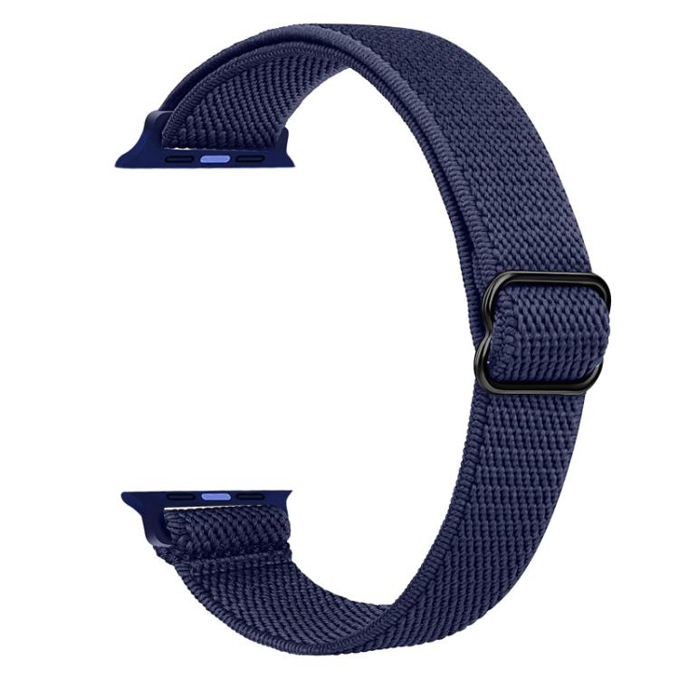 For Apple Watch 42 / 44 / 45 / 46 / 49mm xDfind Ladder Buckle Small Waist Elastic Nylon Watch Band(Navy Blue) by xDfind