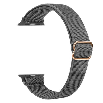 For Apple Watch 42 / 44 / 45 / 46 / 49mm xDfind Ladder Buckle Small Waist Elastic Nylon Watch Band(Dark Grey) by xDfind