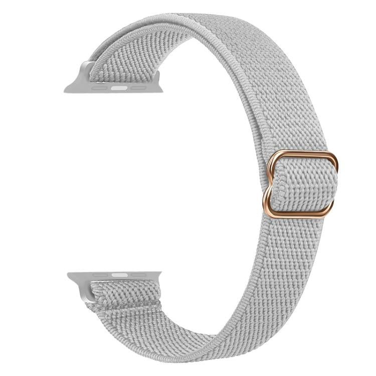 For Apple Watch 42 / 44 / 45 / 46 / 49mm xDfind Ladder Buckle Small Waist Elastic Nylon Watch Band(Light Grey) by xDfind