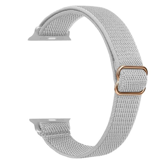 For Apple Watch 42 / 44 / 45 / 46 / 49mm xDfind Ladder Buckle Small Waist Elastic Nylon Watch Band(Light Grey) by xDfind