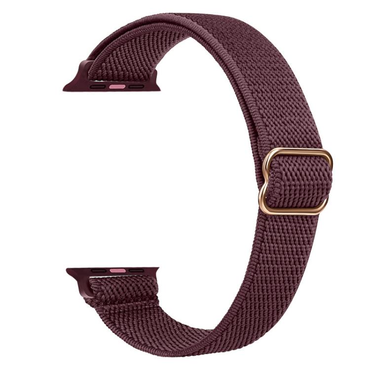 For Apple Watch 42 / 44 / 45 / 46 / 49mm xDfind Ladder Buckle Small Waist Elastic Nylon Watch Band(Wine Red) by xDfind