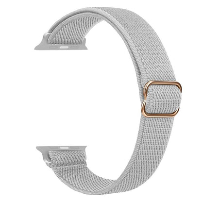 For Apple Watch 38 / 40 / 41 / S10 42mm xDfind Ladder Buckle Small Waist Elastic Nylon Watch Band(Light Grey) by xDfind