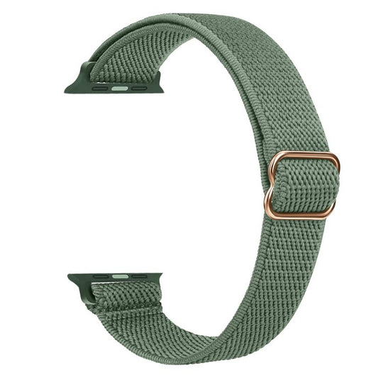 For Apple Watch 38 / 40 / 41 / S10 42mm xDfind Ladder Buckle Small Waist Elastic Nylon Watch Band(Pine Needle Green) by xDfind