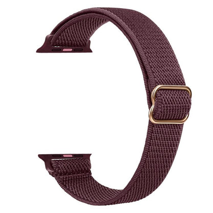 For Apple Watch 38 / 40 / 41 / S10 42mm xDfind Ladder Buckle Small Waist Elastic Nylon Watch Band(Wine Red) by xDfind