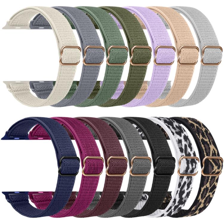 For Apple Watch 38 / 40 / 41 / S10 42mm xDfind Ladder Buckle Small Waist Elastic Nylon Watch Band(Pitaya) by xDfind