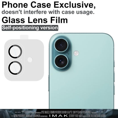 For iPhone 16 / 16 Plus imak Glass Rear Camera Lens Film Phone Case Exclusive, Self-positioning Version by imak
