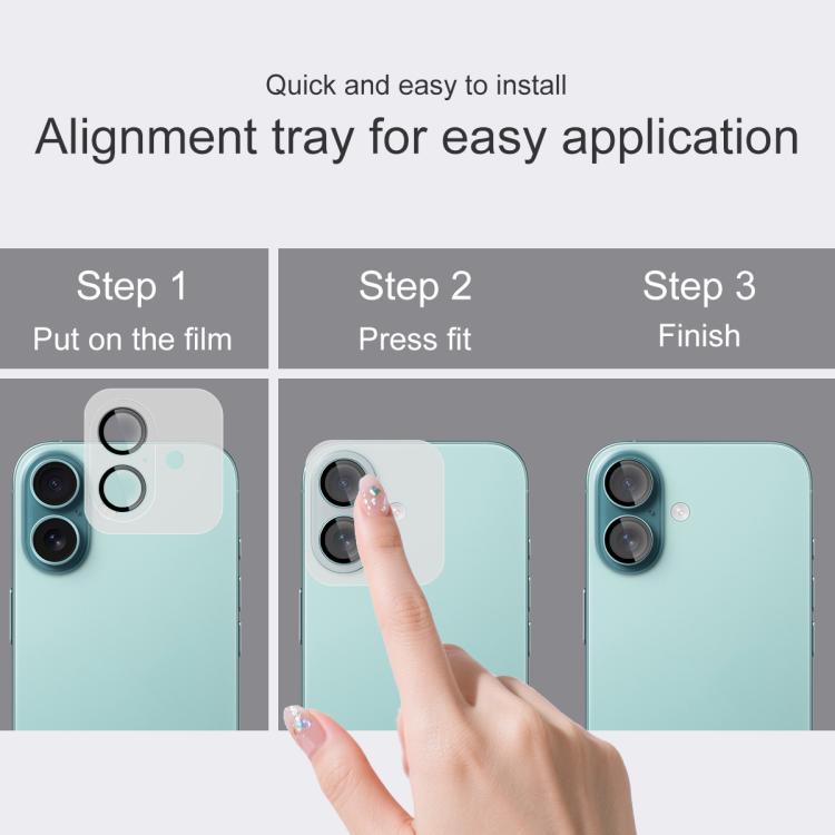 For iPhone 16 / 16 Plus imak Glass Rear Camera Lens Film Phone Case Exclusive, Self-positioning Version by imak