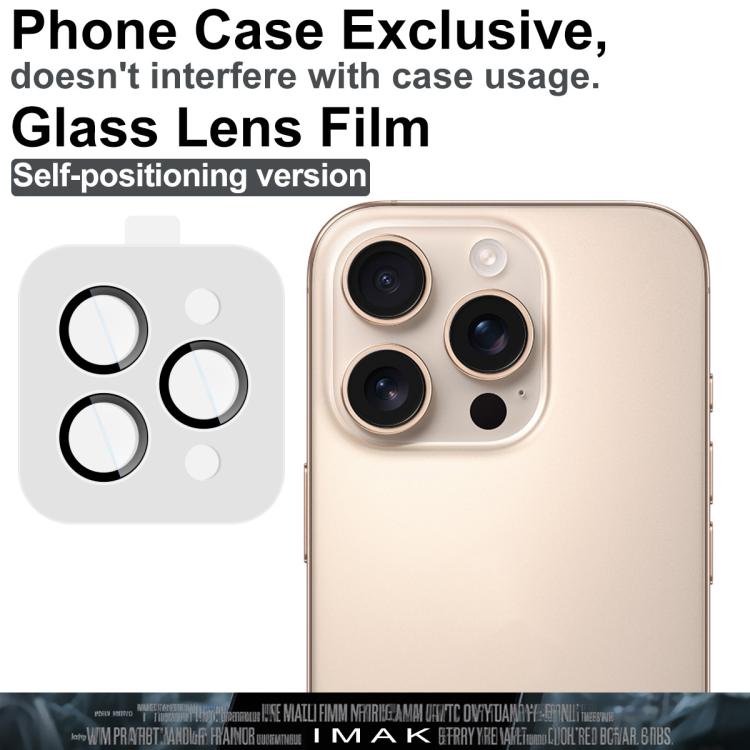 For iPhone 16 Pro / 16 Pro Max imak Glass Rear Camera Lens Film Phone Case Exclusive, Self-positioning Version by imak