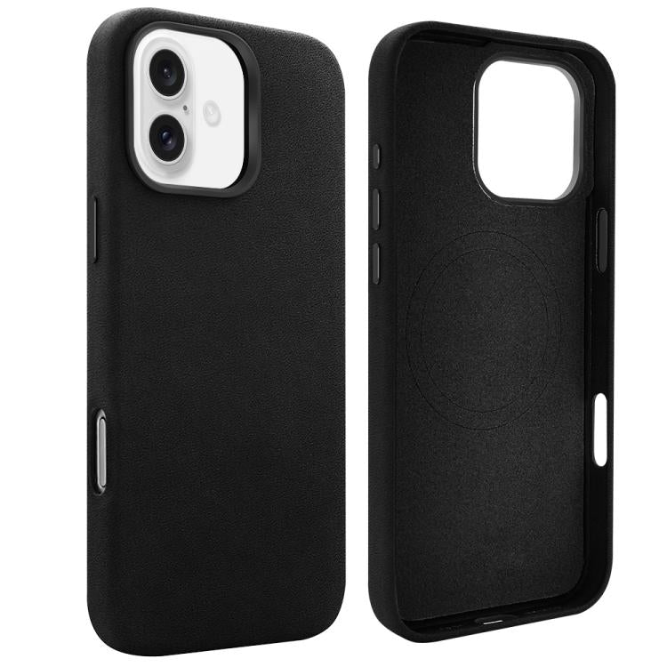 For iPhone 16 VIETAO Suede MagSafe PU Leather Phone Case(Black) by VIETAO
