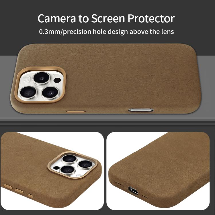 For iPhone 16 Pro VIETAO Suede MagSafe PU Leather Phone Case(Coffee Brown) by VIETAO