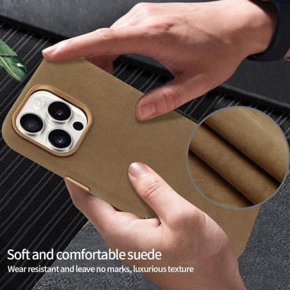 For iPhone 16 Pro VIETAO Suede MagSafe PU Leather Phone Case(Coffee Brown) by VIETAO