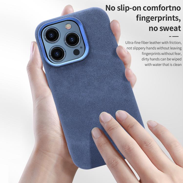 For iPhone 17 Pro VIETAO Retro Denim Texture PU Leather MagSafe Phone Case(Dark Blue) by VIETAO