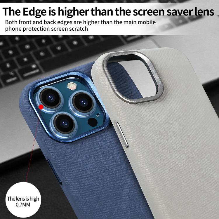 For iPhone 17 VIETAO Retro Denim Texture PU Leather MagSafe Phone Case(Silver Grey) by VIETAO