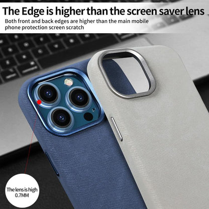 For iPhone 17 VIETAO Retro Denim Texture PU Leather MagSafe Phone Case(Silver Grey) by VIETAO