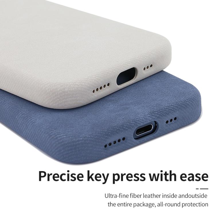 For iPhone 16 VIETAO Retro Denim Texture PU Leather MagSafe Phone Case(Black) by VIETAO