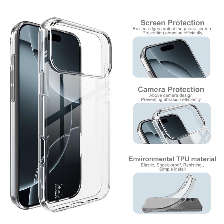 For iPhone 17 Pro Max imak UX-10 Series Transparent Shockproof TPU Phone Case(Transparent) by imak