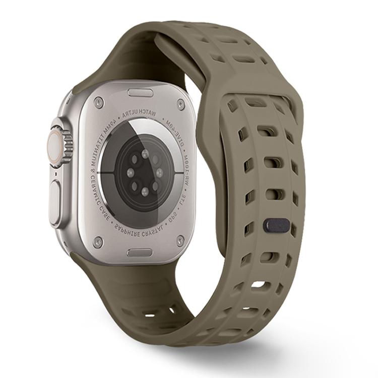 For Apple Watch 46mm / 49mm / 45mm / 44mm Shark Texture Holes Silicone Watch Band(Stone) by bashfashion