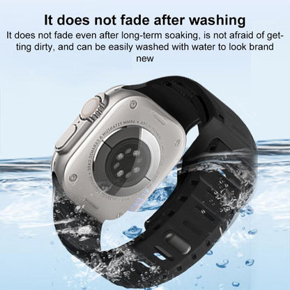 For Apple Watch 46mm / 49mm / 45mm / 44mm Shark Texture Holes Silicone Watch Band(Starlight) by bashfashion