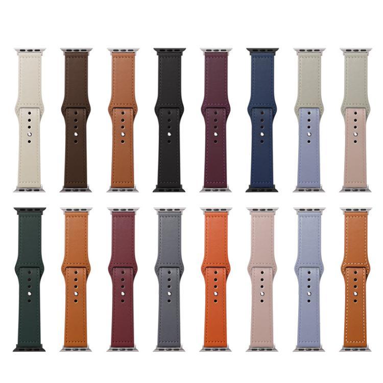 22mm xDfind Rivet Buckle Genuine Leather Watch Band(Pink White) by xDfind