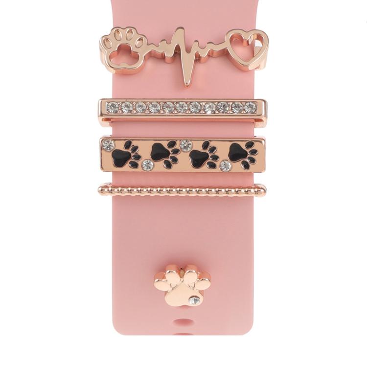 Smart Watch Band Decorative Ring Metal Accessories(Dog Paw Heart) by bashfashion