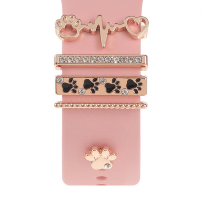 Smart Watch Band Decorative Ring Metal Accessories(Dog Paw Heart) by bashfashion