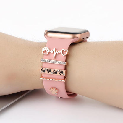 Smart Watch Band Decorative Ring Metal Accessories(Dog Paw Heart) by bashfashion