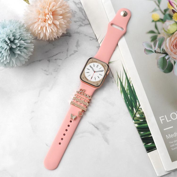 Smart Watch Band Decorative Ring Metal Accessories(Rose Gold LOVE) by bashfashion