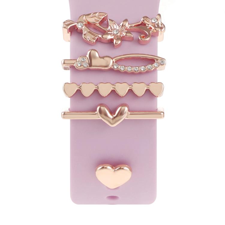 Smart Watch Band Decorative Ring Metal Accessories(Rose Gold Lily) by bashfashion
