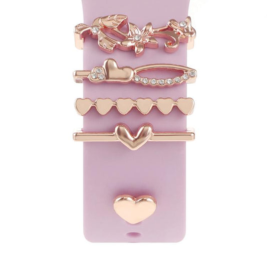 Smart Watch Band Decorative Ring Metal Accessories(Rose Gold Lily) by bashfashion