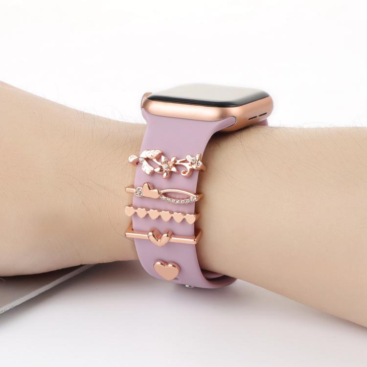 Smart Watch Band Decorative Ring Metal Accessories(Rose Gold Lily) by bashfashion