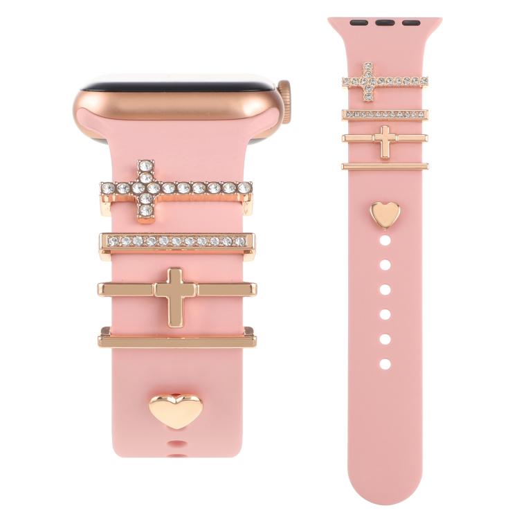 Smart Watch Band Decorative Ring Metal Accessories(Cross Heart) by bashfashion