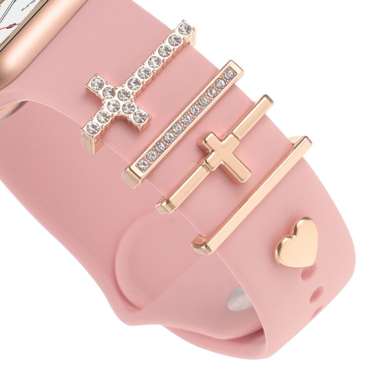 Smart Watch Band Decorative Ring Metal Accessories(Cross Heart) by bashfashion