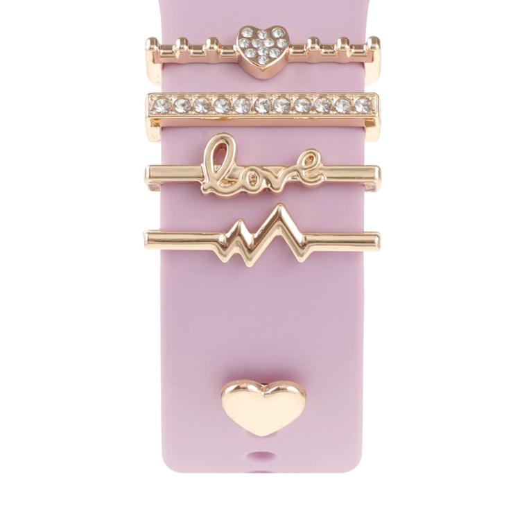 Smart Watch Band Decorative Ring Metal Accessories(Heartbeat) by bashfashion