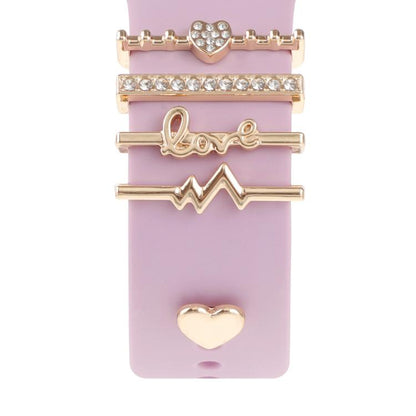 Smart Watch Band Decorative Ring Metal Accessories(Heartbeat) by bashfashion