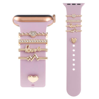 Smart Watch Band Decorative Ring Metal Accessories(Heartbeat) by bashfashion