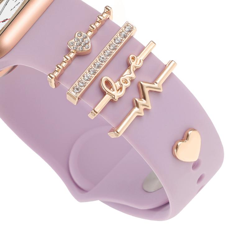 Smart Watch Band Decorative Ring Metal Accessories(Heartbeat) by bashfashion