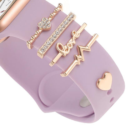 Smart Watch Band Decorative Ring Metal Accessories(Heartbeat) by bashfashion