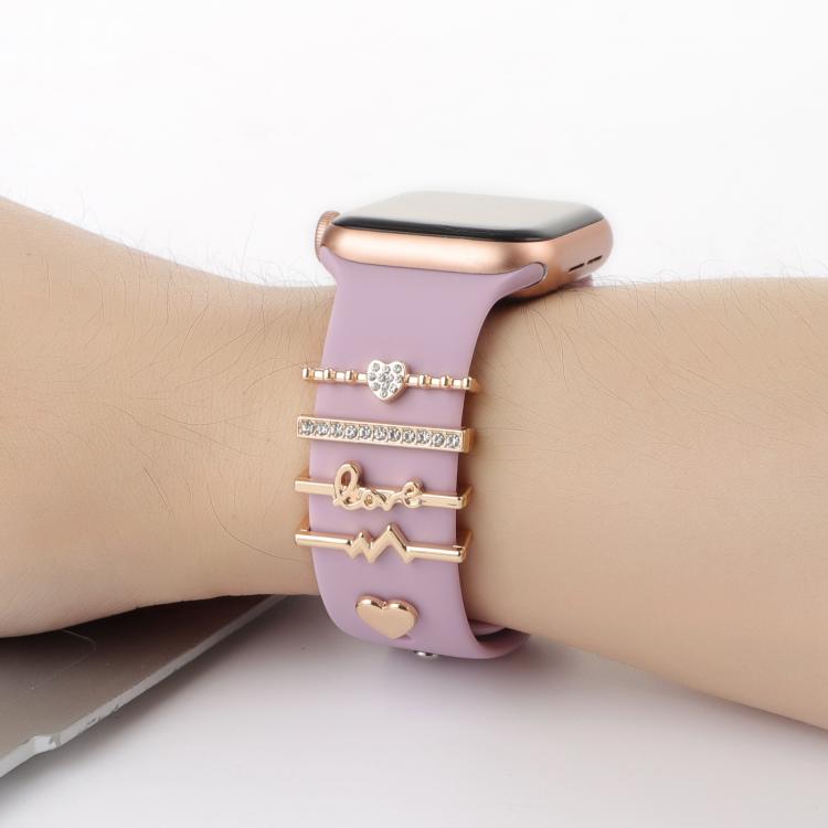 Smart Watch Band Decorative Ring Metal Accessories(Heartbeat) by bashfashion