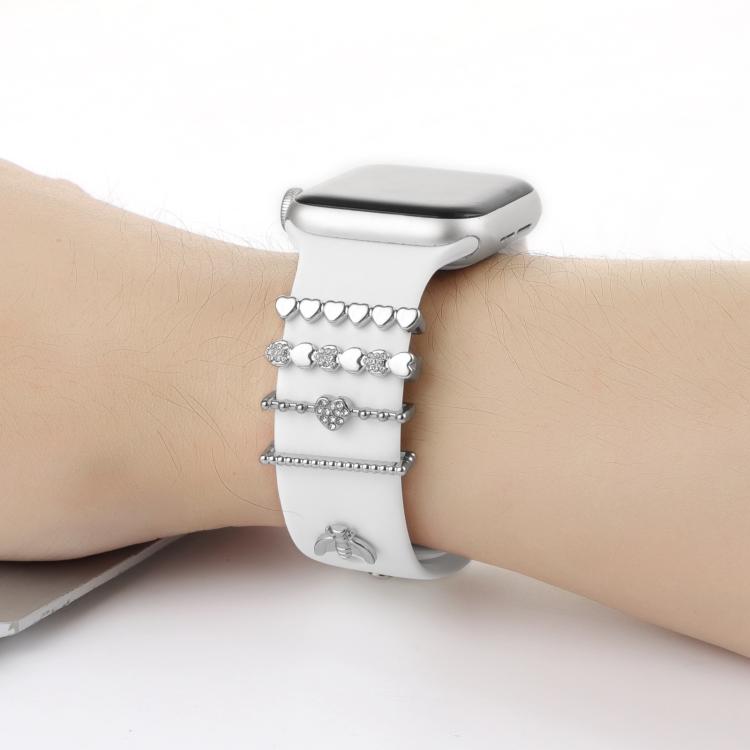 Smart Watch Band Decorative Ring Metal Accessories(Silver Cicada) by bashfashion