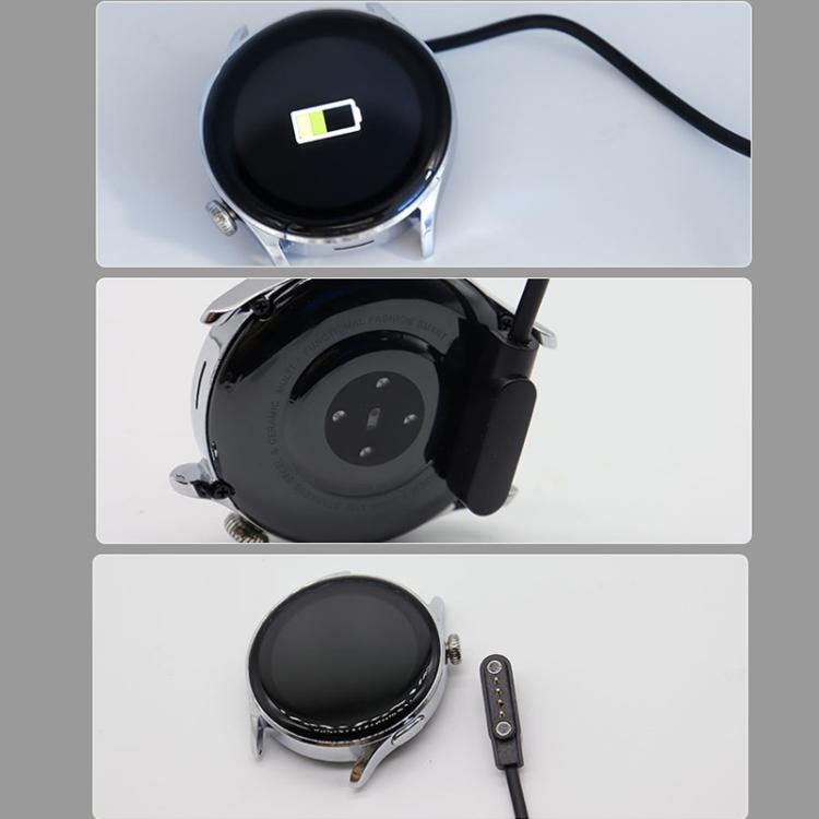 USB Interface 4 Pin Smart Watch Magnetic Charging Cable With Chip Protection, Length:60cm(Black) by bashfashion