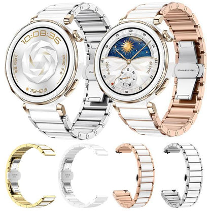 For Huawei Watch GT 6 41mm / GT 5 Pro 42mm xDfind Ceramic Stainless Steel Watch Band(Silver White) by xDfind