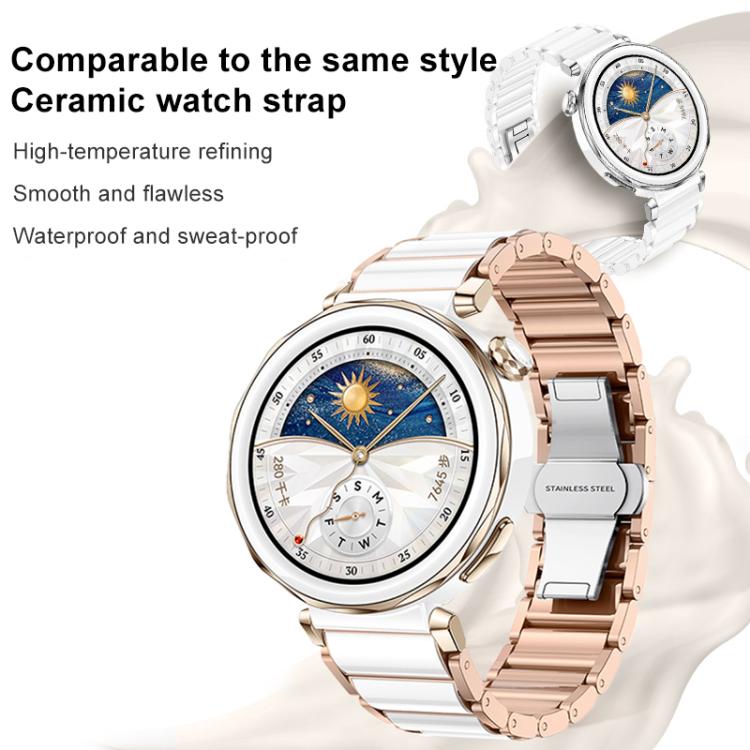 For Huawei Watch GT 6 41mm / GT 5 Pro 42mm xDfind Ceramic Stainless Steel Watch Band(Rose Glod) by xDfind