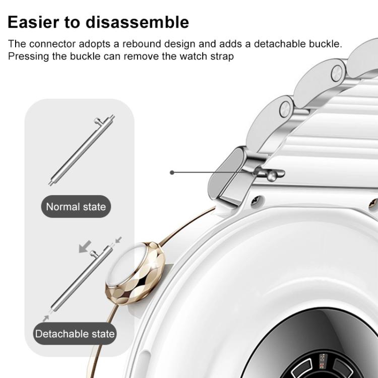 For Huawei Watch GT 6 41mm / GT 5 Pro 42mm xDfind Ceramic Stainless Steel Watch Band(Rose Glod) by xDfind