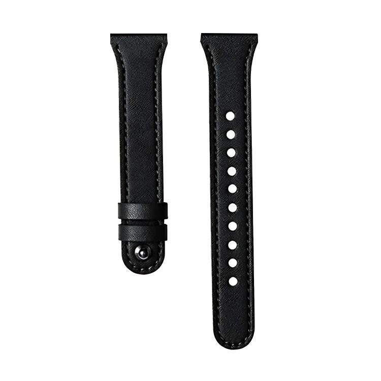 20mm xDfind Double Ring Single Rivet Genuine Leather Watch Band(Black) by xDfind